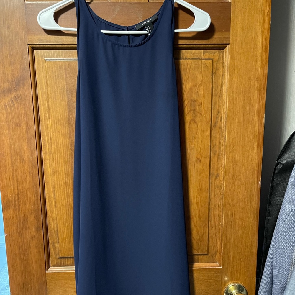 Blue chiffon dress.